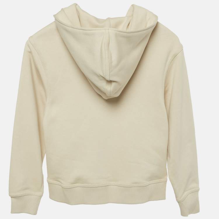 Pre Owned Burberry Beige Cotton Clyde EKD Zip Hoodie Size 8 Yrs