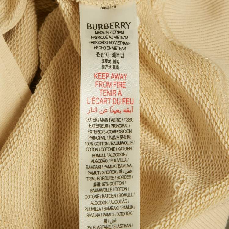 Pre Owned Burberry Beige Cotton Clyde EKD Zip Hoodie Size 8 Yrs