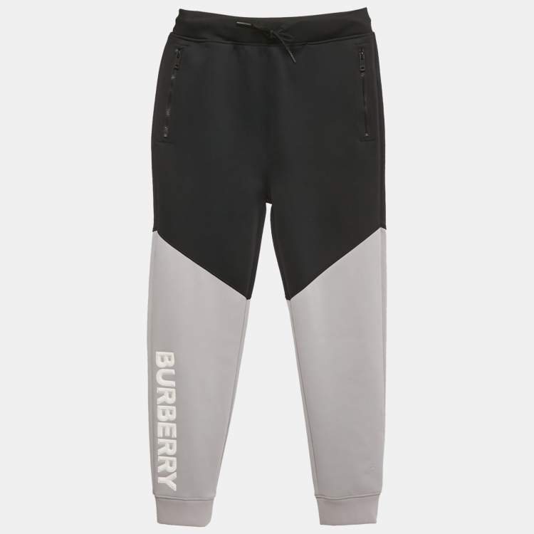 Pre Owned Burberry Grey/Black Jersey Joggers 12Yrs