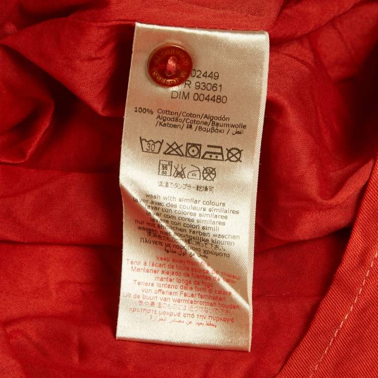 Pre Owned Burberry Kid Red Checks Cotton Shirt 3Yrs