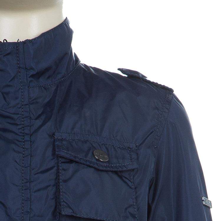 Pre Owned Cesare Paciotti 4US Navy Blue Trench Coat 3 Yrs 