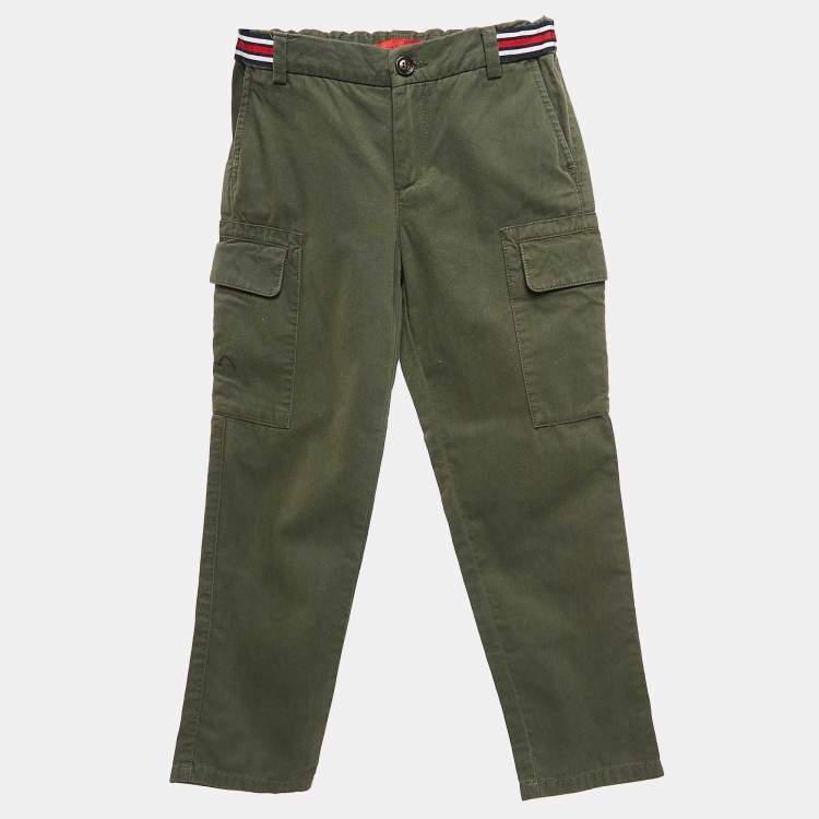 Pre Owned CH Carolina Herrera Khaki Green Cotton Utility Pants 6 Yrs