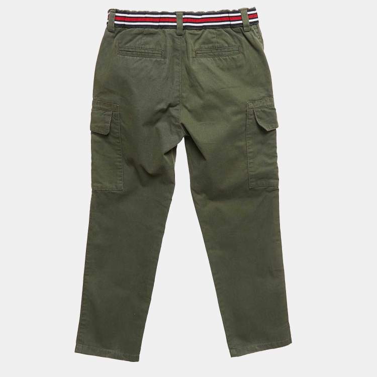 Pre Owned CH Carolina Herrera Khaki Green Cotton Utility Pants 6 Yrs