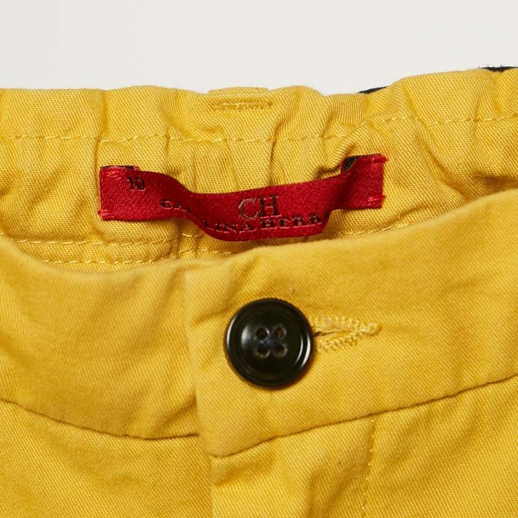 Pre Owned CH Carolina Herrera Kids Yellow Cotton Shorts 10 Yrs 