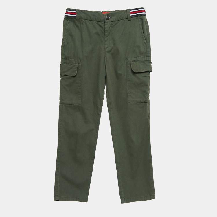Pre Owned CH Carolina Herrera Kids Green Cotton Cargo Pants 8 Yrs