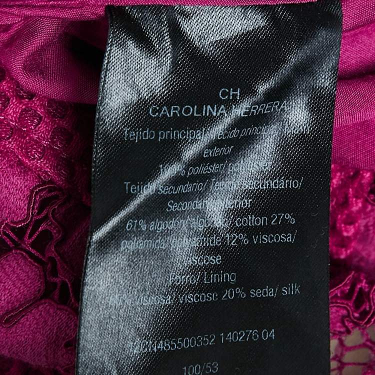 Pre Owned CH Carolina Herrera Kids Pink Floral Lace Mini Skirt 4 Yrs