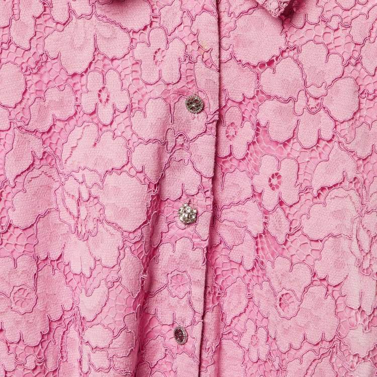 Pre Owned CH Carolina Herrera Kids Pink Lace Bow Detail Dress Size 10 Yrs