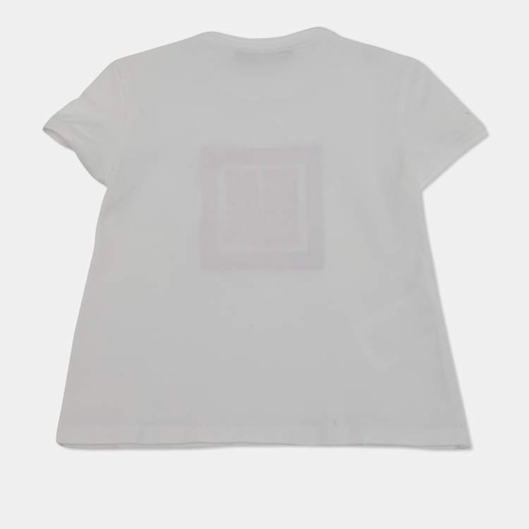 Pre Owned  Carolina Herrera Kids White Red Sequin CH Logo T-Shirt 4 Yrs