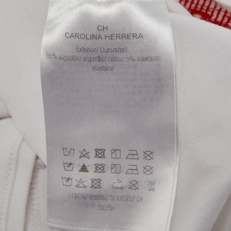 Pre Owned  Carolina Herrera Kids White Red Sequin CH Logo T-Shirt 4 Yrs