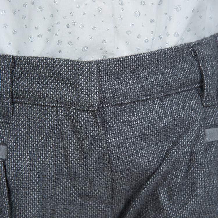 Pre Owned Chloe Grey Textured Cotton Shorts 18 Months