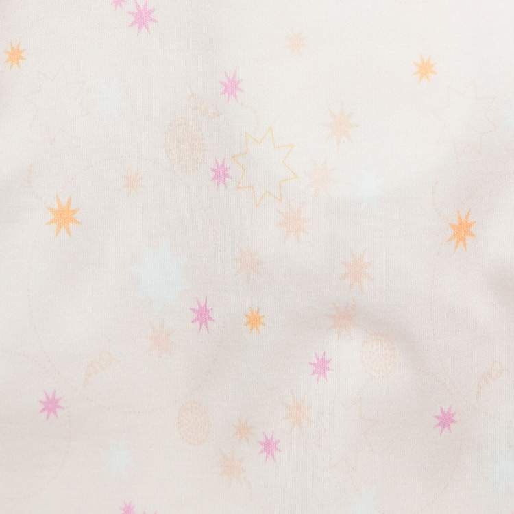 Pre Owned Chloe Kids Pink Printed Cotton Ruffled Sleepsuit 6M