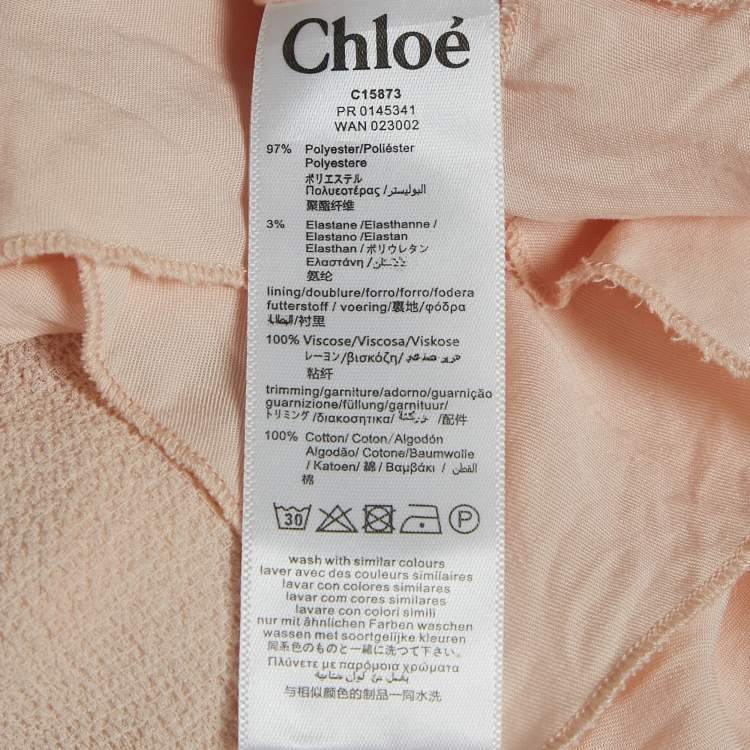 Pre Owned Chloe Kids Pink Lace Trim Gauze Ruffled Trim Blouse 10 Yrs 