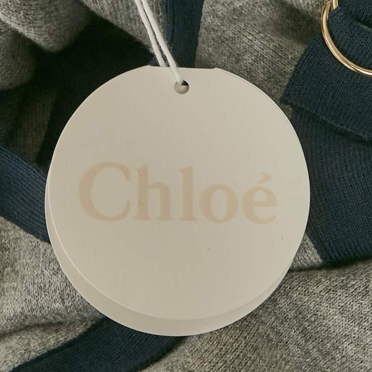 Pre Owned Chloé Kids Grey Knit Crossover Jacket 6Yrs