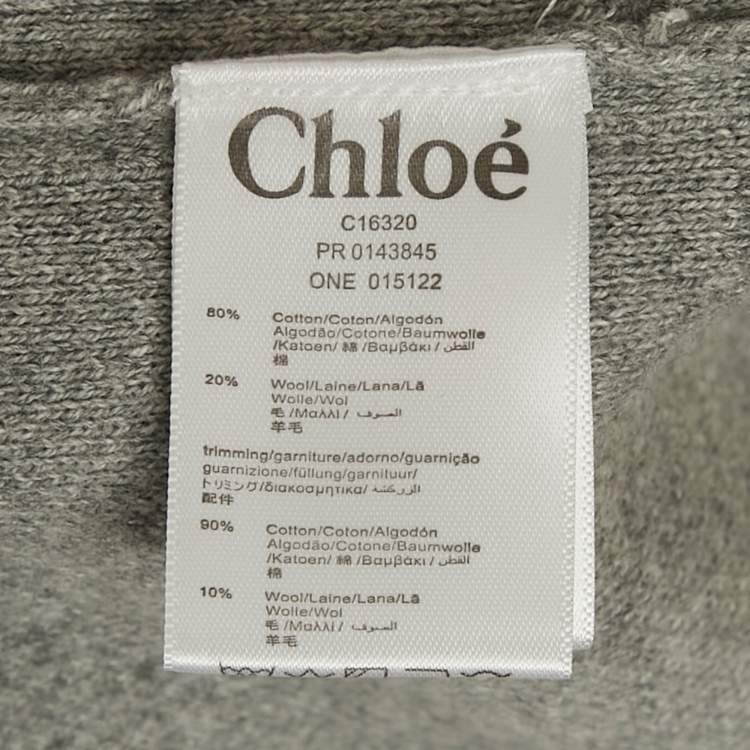 Pre Owned Chloé Kids Grey Knit Crossover Jacket 6Yrs