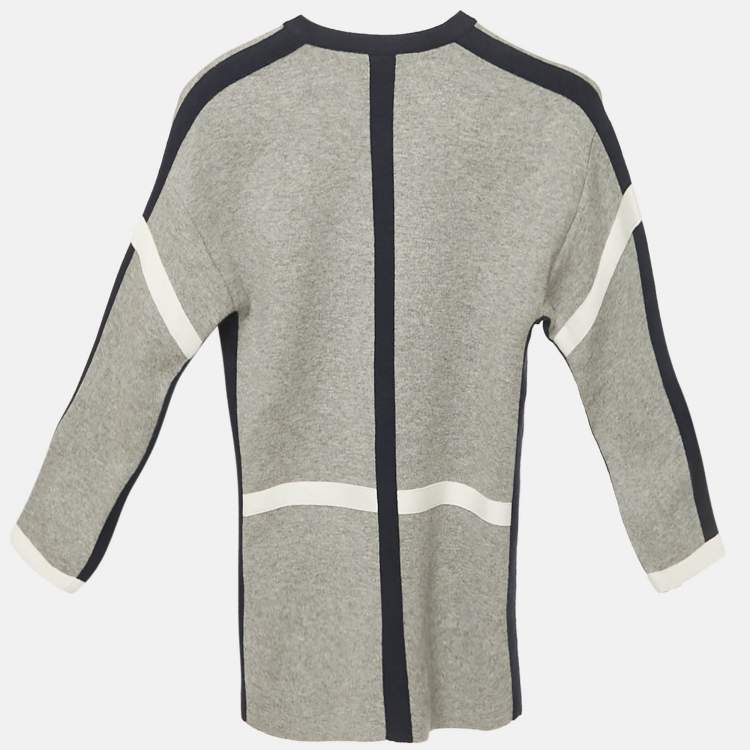 Pre Owned Chloé Kids Grey Knit Crossover Jacket 6Yrs