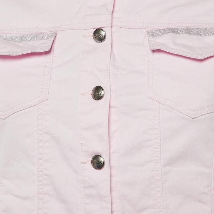 Pre Owned Chloe Pink Cotton Button Front Jacket Size 12 Yrs