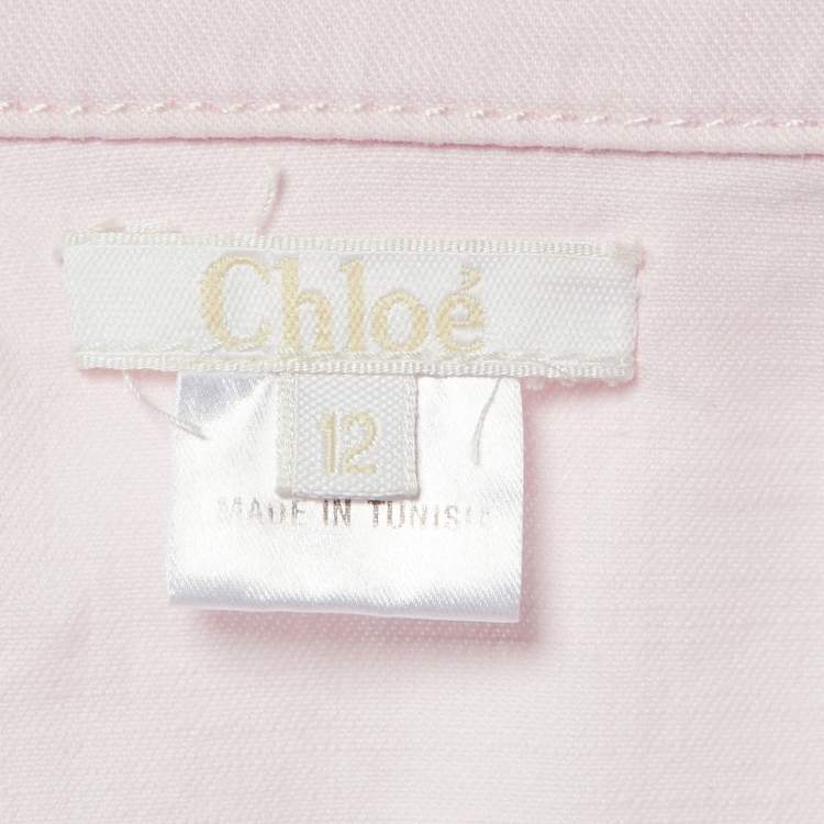 Pre Owned Chloe Pink Cotton Button Front Jacket Size 12 Yrs