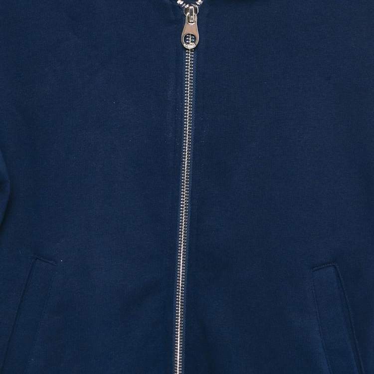 Pre Owned Chloe Kids Navy Blue Cotton Blend Logo Band Sweatshirt & Jogger Set 10/12Yrs