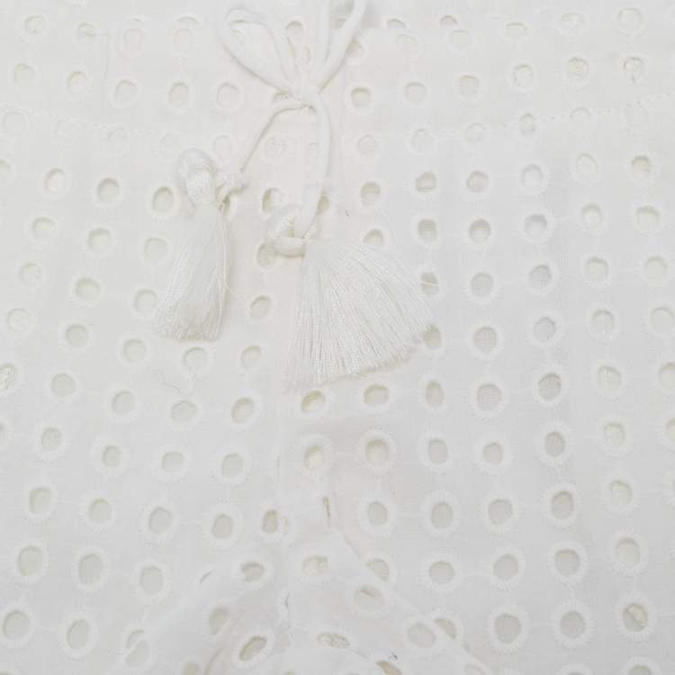 Pre Owned Chloe Kids White Broderie Anglaise Cotton Shorts 6Yrs