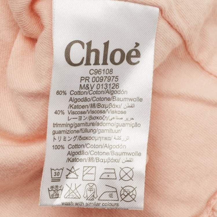 Pre Owned Chloé Kids Pink Cable Knit Hooded Sweater 6M