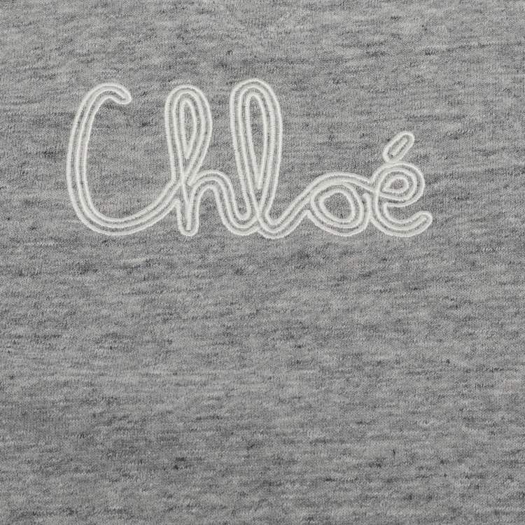 مملوكة مسبقًا Chloe Kids Grey Logo Embroidered Cotton Sweatpants Set 6 Yrs