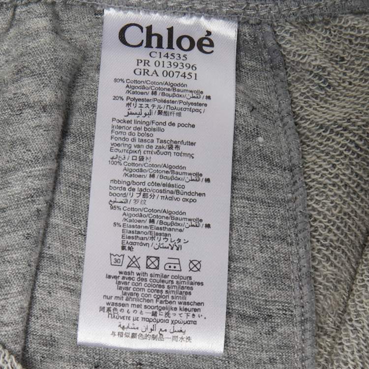 مملوكة مسبقًا Chloe Kids Grey Logo Embroidered Cotton Sweatpants Set 6 Yrs