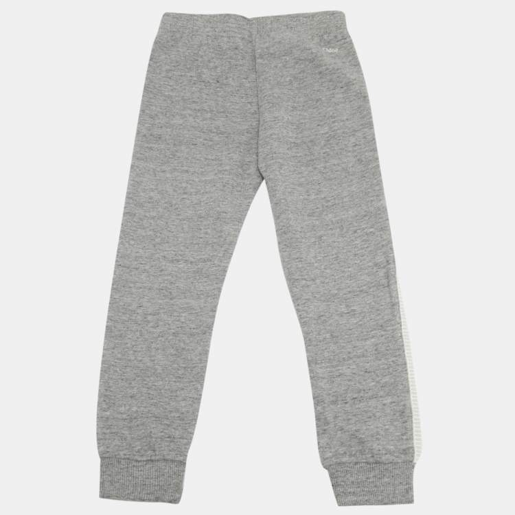 مملوكة مسبقًا Chloe Kids Grey Logo Embroidered Cotton Sweatpants Set 6 Yrs