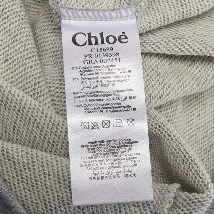 مملوكة مسبقًا Chloe Kids Grey Logo Embroidered Cotton Sweatpants Set 6 Yrs