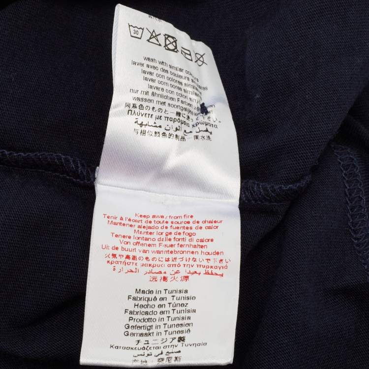 Pre Owned Chloé Kids Navy Blue Logo Embroidered Jersey Top 6Yrs 