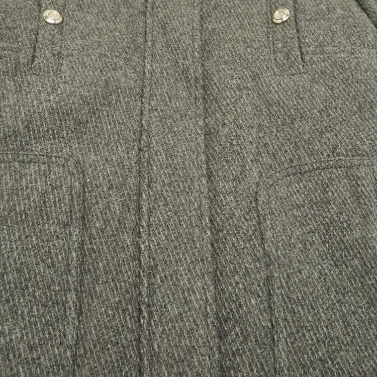 Pre Owned Chloé Kids Grey Wool Hooded Coat 6 Yrs 