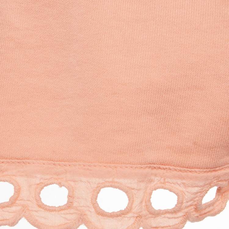 Pre Owned Chloe Kids Orange Lace Inserts Cotton Shorts 6Yrs 