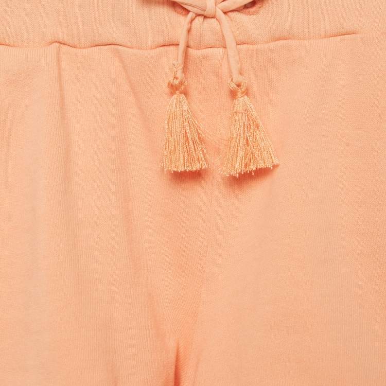Pre Owned Chloe Kids Orange Lace Inserts Cotton Shorts 6Yrs 