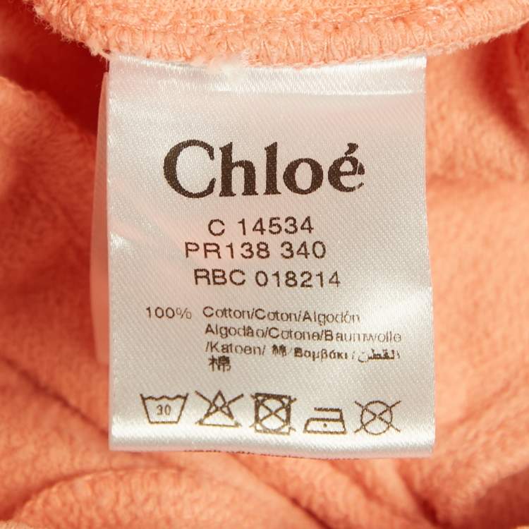 Pre Owned Chloe Kids Orange Lace Inserts Cotton Shorts 6Yrs 