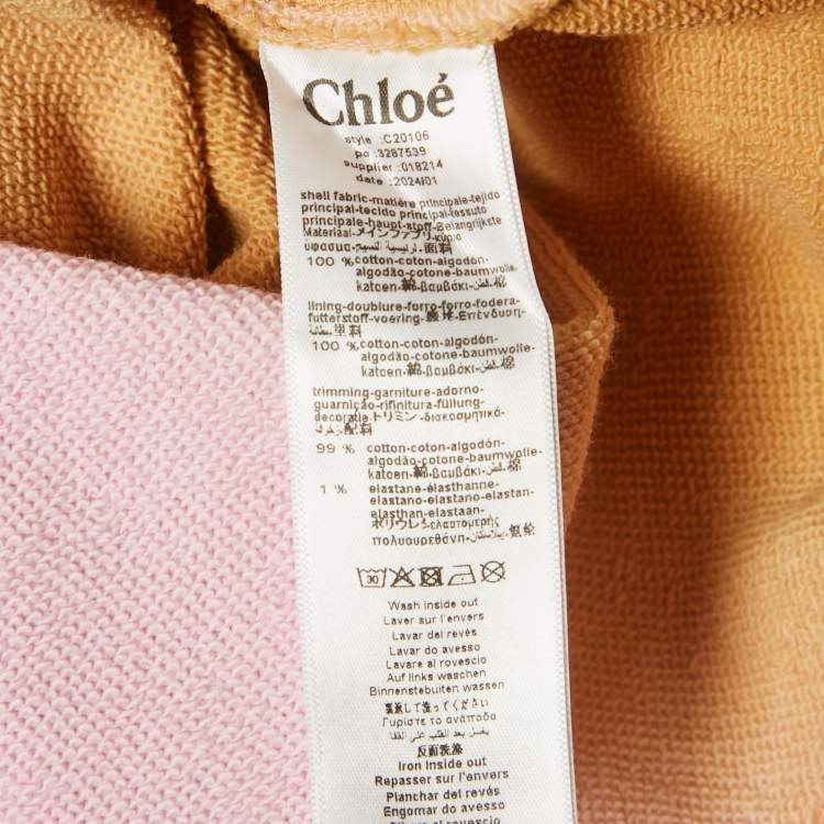 Pre Owned Chloe Pink/Yellow Dyed Cotton Knit Sweatshirt 14Yrs