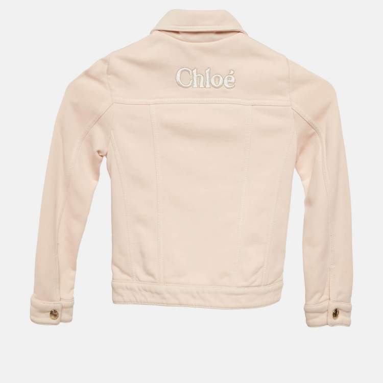 Pre Owned Chloe Kids Pink Cotton Button Front Jacket 4Yrs