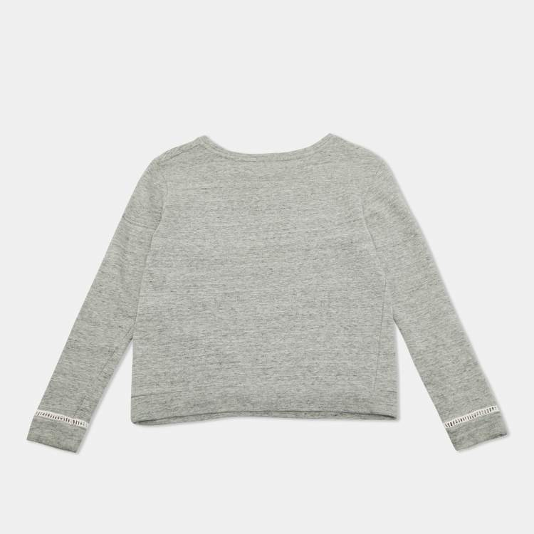 Pre Owned Chloe Kids Grey Logo Embroidered Cotton Sweatshirt 14Yrs