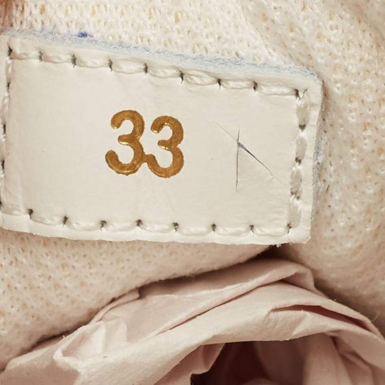 Pre Owned Christian Louboutin Multicolor Patent and Leather Mini Shark Sneakers Size 33