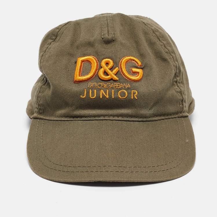 Pre Owned D&G Junior Green Embroidered Cotton Baseball Cap S