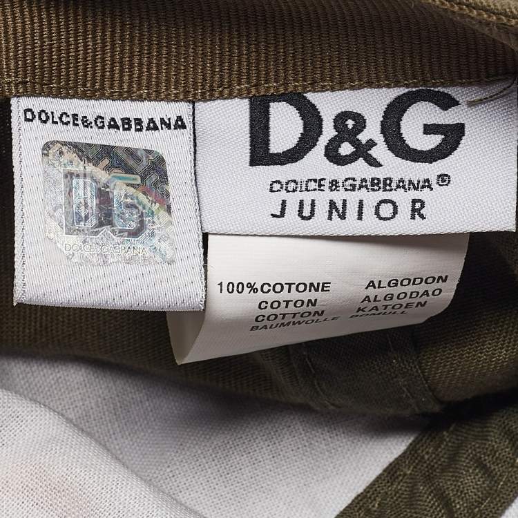 Pre Owned D&G Junior Green Embroidered Cotton Baseball Cap S