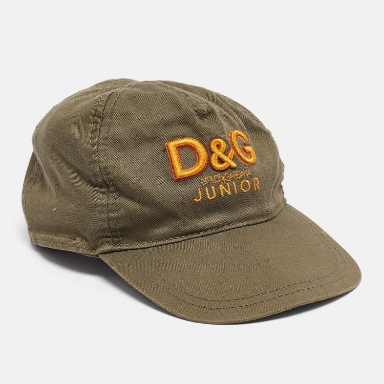 D G Junior Green Embroidered Cotton Baseball Cap S D G The Luxury Closet