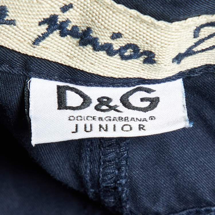 Pre Owned D&G Junior Navy Blue Cotton Capri Pants 14 Yrs