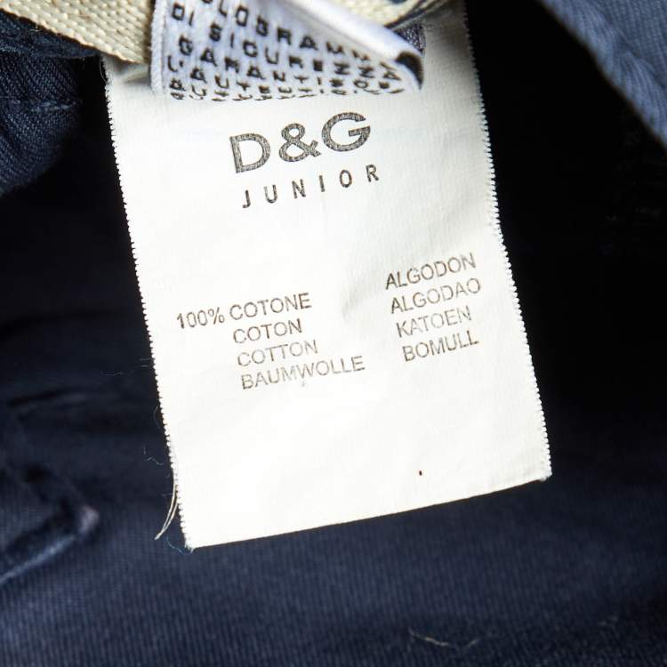 Pre Owned D&G Junior Navy Blue Cotton Capri Pants 14 Yrs