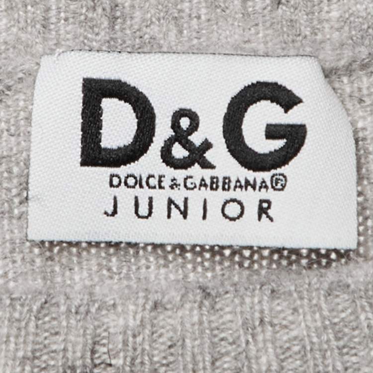Pre Owned D&G Junior Grey Logo Cashmere Sweater Size 10 Yrs