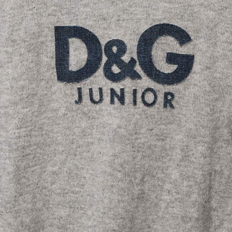 Pre Owned D&G Junior Grey Logo Cashmere Sweater Size 10 Yrs