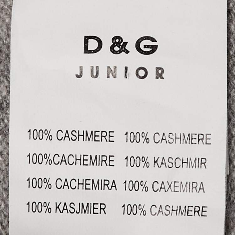 Pre Owned D&G Junior Grey Logo Cashmere Sweater Size 10 Yrs