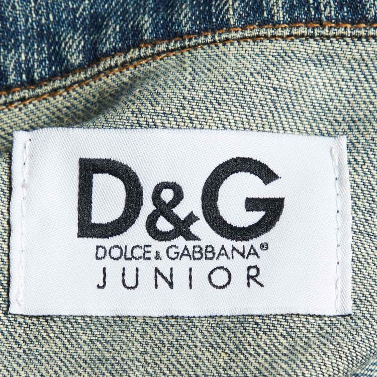 Pre Owned D&G Junior Blue Denim Button Front Jacket Size 12Y