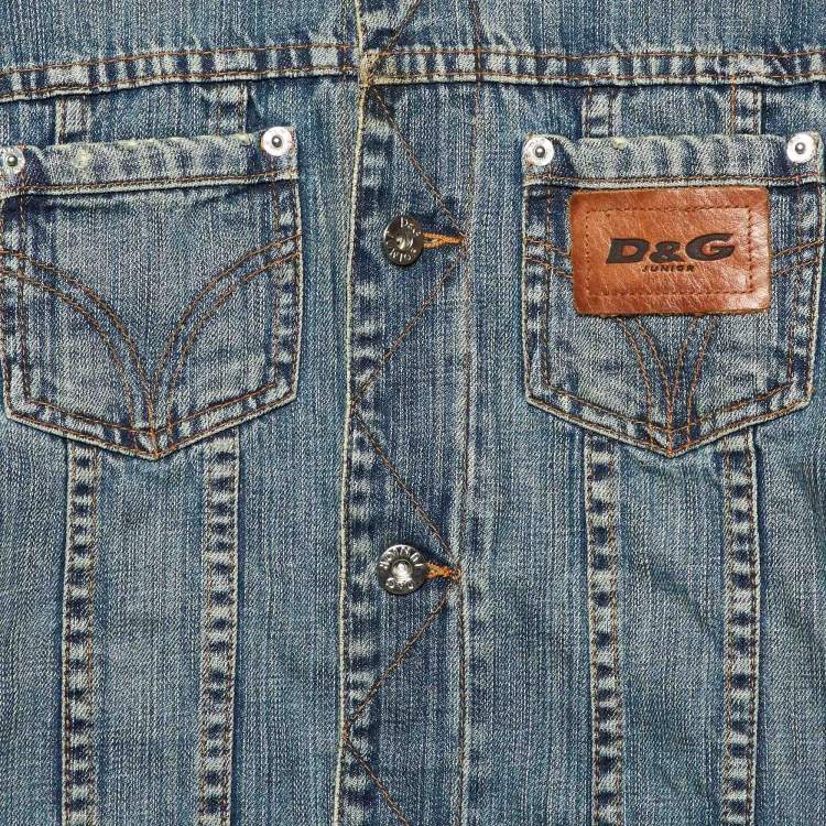 Pre Owned D&G Junior Blue Denim Button Front Jacket Size 12Y