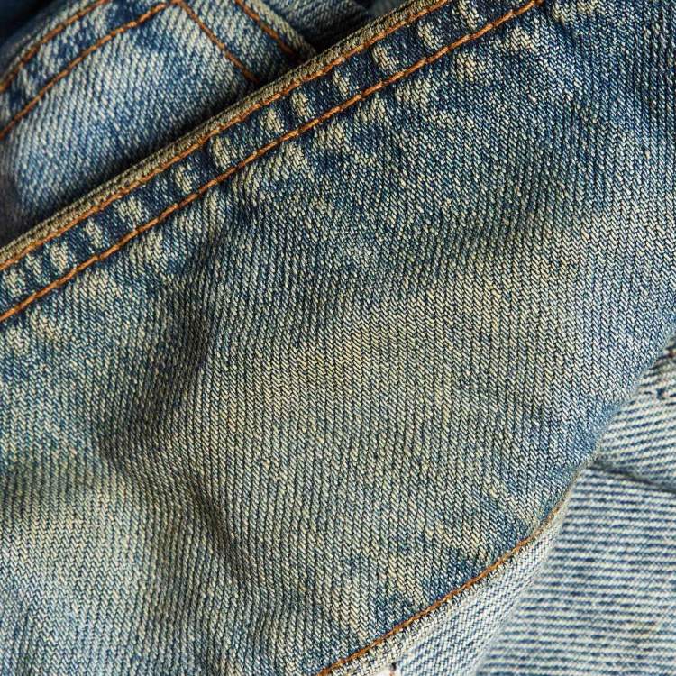 Pre Owned D&G Junior Blue Denim Studded Button Front Jacket 6 Yrs