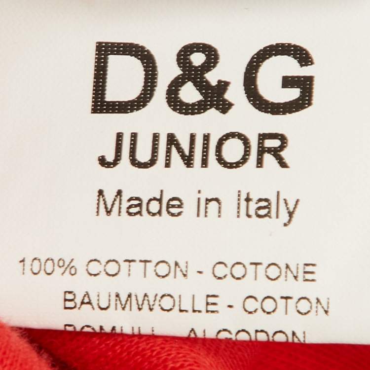 مملوكة مسبقًا D&G Junior Red Logo Embellished Detail Fullsleeve T-Shirt 10Y