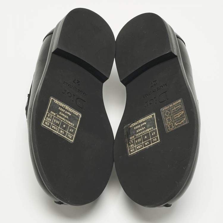 مملوكة مسبقًا حذاء لوفر جلد أسود ديور سليب أون مقاس 27